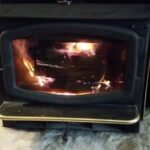 wood burning in a wood stove fireplace